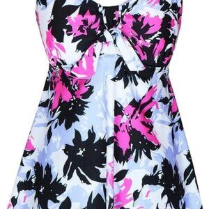 Danify 2 Pc Women Blue/Pink/Black Tankini Top & Boy Shorts Sz 54/US 20